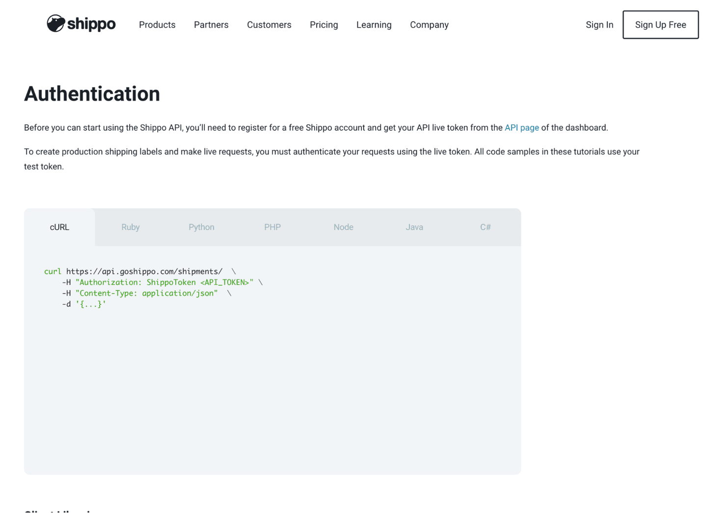 authentication with APIs