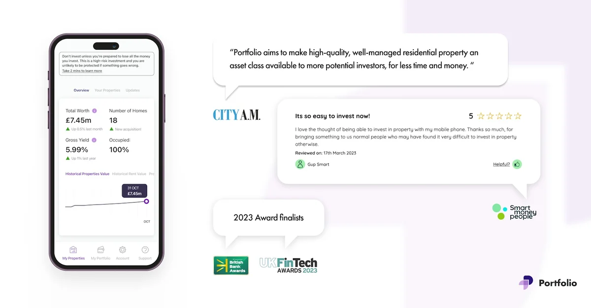 The Portfolio investing app, built with Department of Product