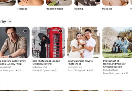 Airbnb homepage capture