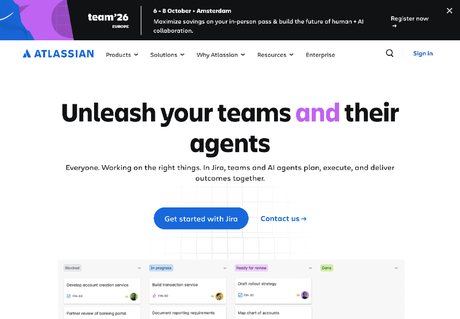 Atlassian homepage capture