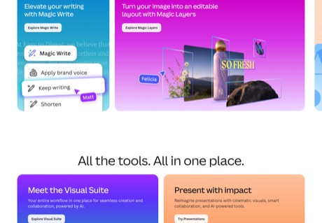 Canva homepage capture
