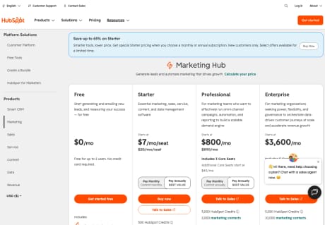 HubSpot pricing capture