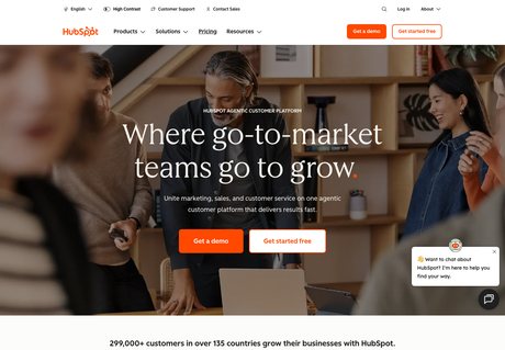 HubSpot homepage capture