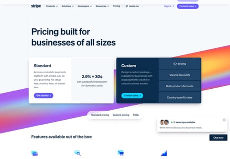 Stripe pricing capture