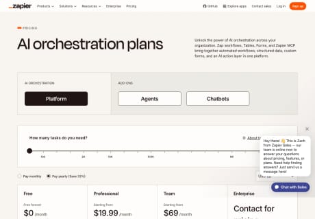 Zapier pricing capture